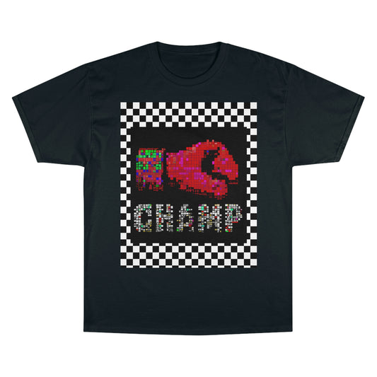 Checkered (CHAMP Logo 3 8-bit Boxing Glove) - Champion T-Shirt