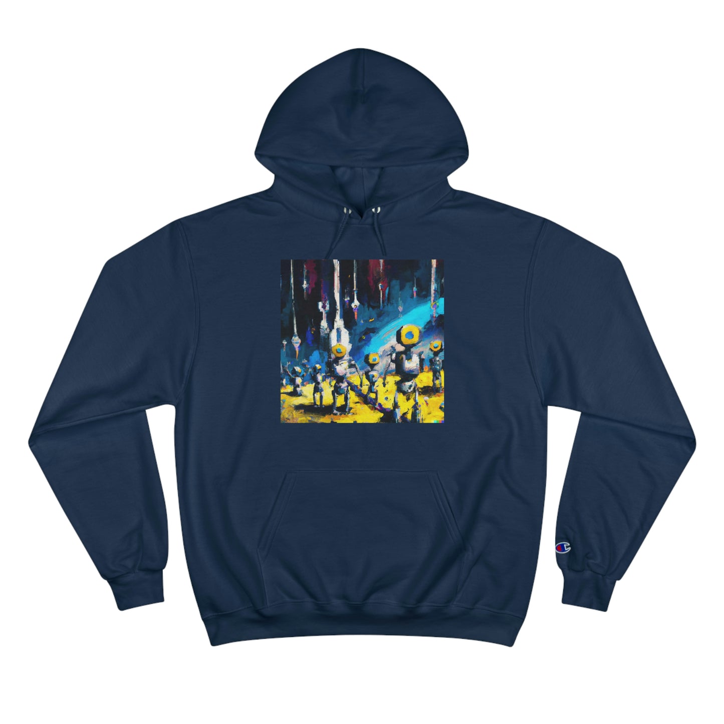 Robots in Space 1 - AI Art - Champion Hoodie