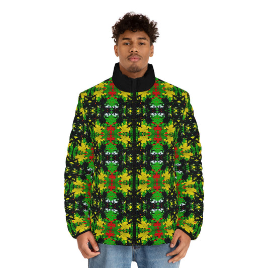 Rasta Star 1 - AI Art - Men's Puffer Jacket