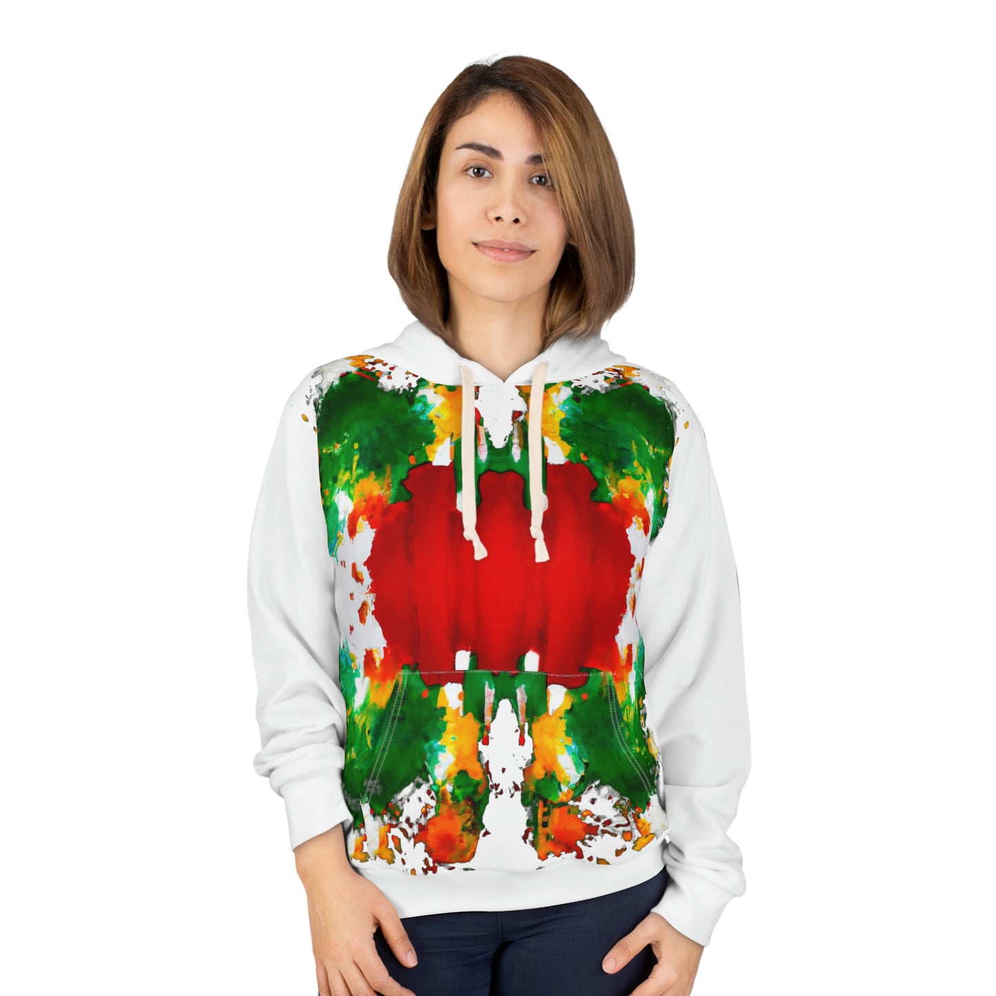 Rasta Watercolor 1 (White) - AI Art - Pullover Hoodie