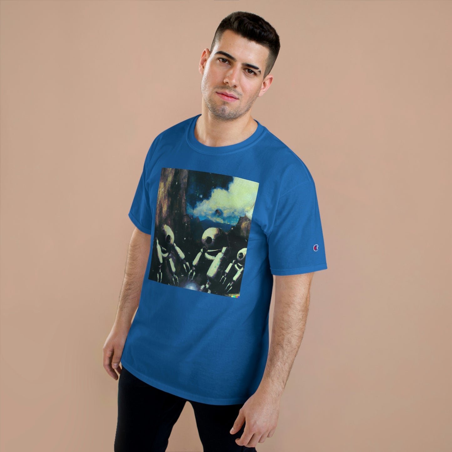 Robots in Space 2 - AI Art - Champion T-Shirt