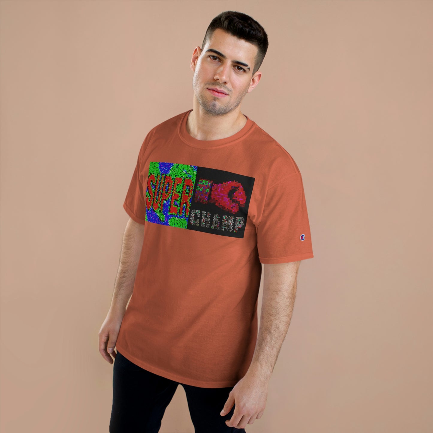 SUPER CHAMP (Alt Logo 3 Pixel) - AI Art - Champion T-Shirt