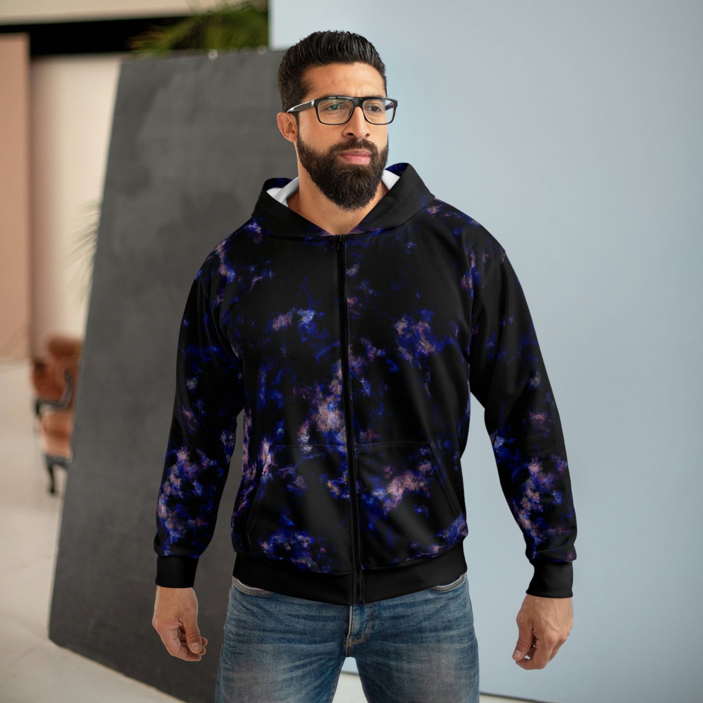 Galactic Camo - AI Art - Zip Hoodie