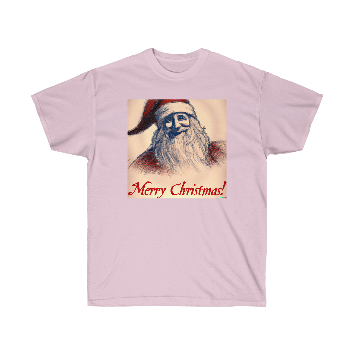 DaVinci Style Sketch of Santa Claus "Merry Christmas" - AI Art - Ultra Cotton Tee