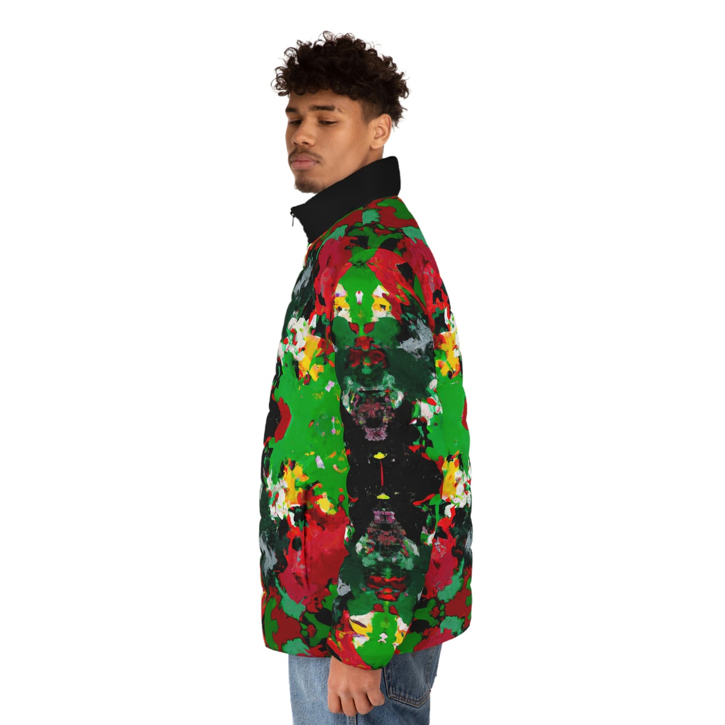 Rasta Kalaidescope 2 - AI Art - Men's Puffer Jacket