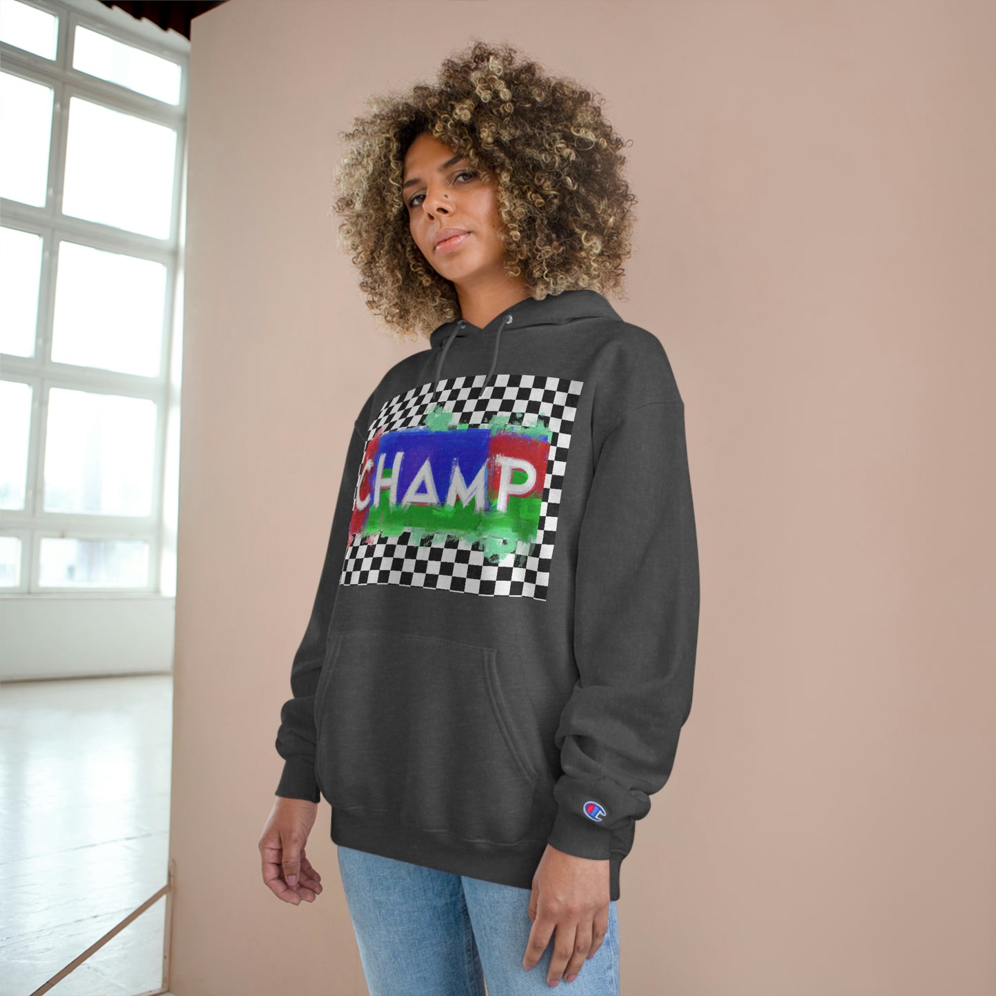 Checkered Flag (CHAMP Logo 1) - Champion Hoodie