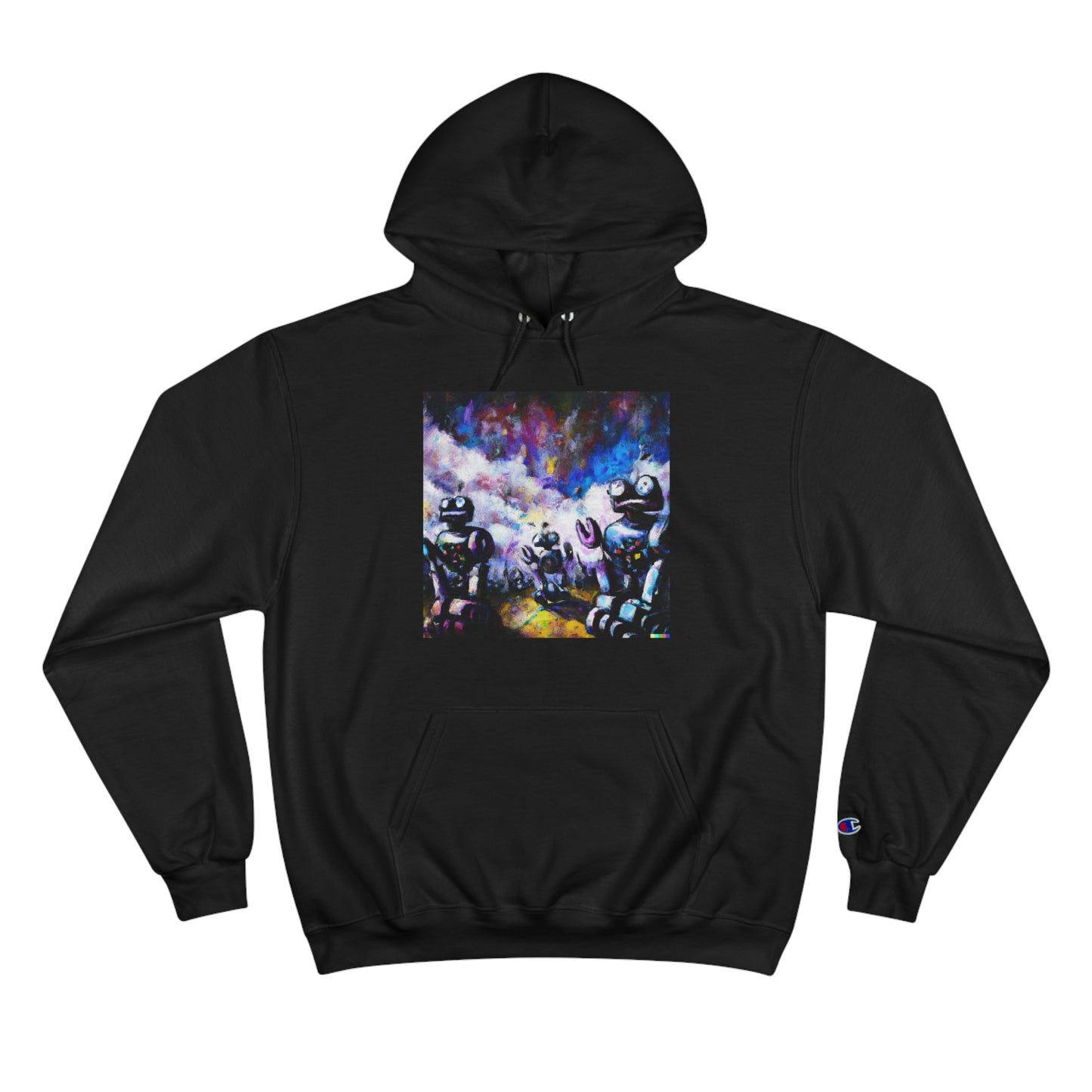 Robots in Space 3 - AI Art - Champion Hoodie