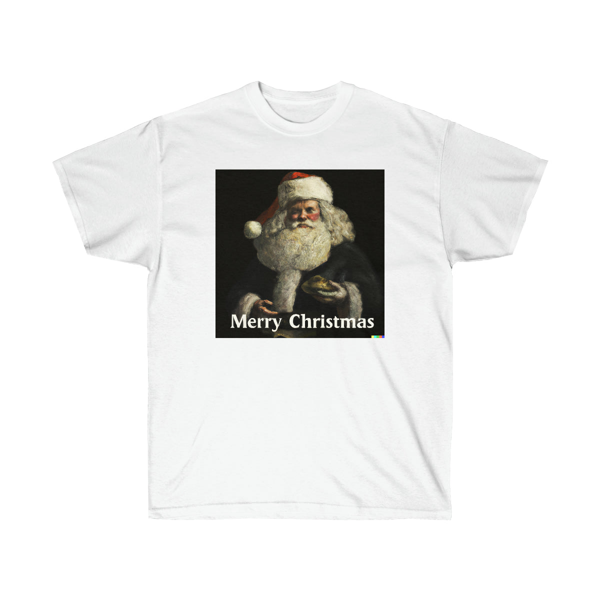 Rembrandt Style Santa Claus "Merry Christmas" - AI Art - Ultra Cotton Tee