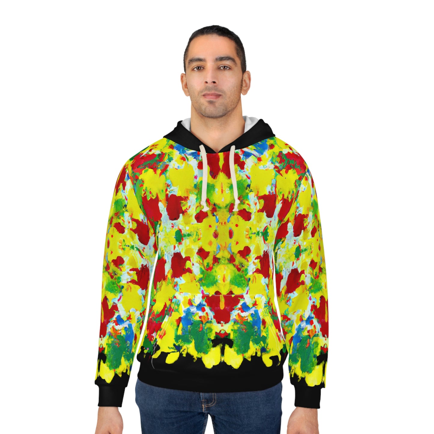 Rasta Acrylic Splatter XW 2 -  AI Art - Pullover Hoodie