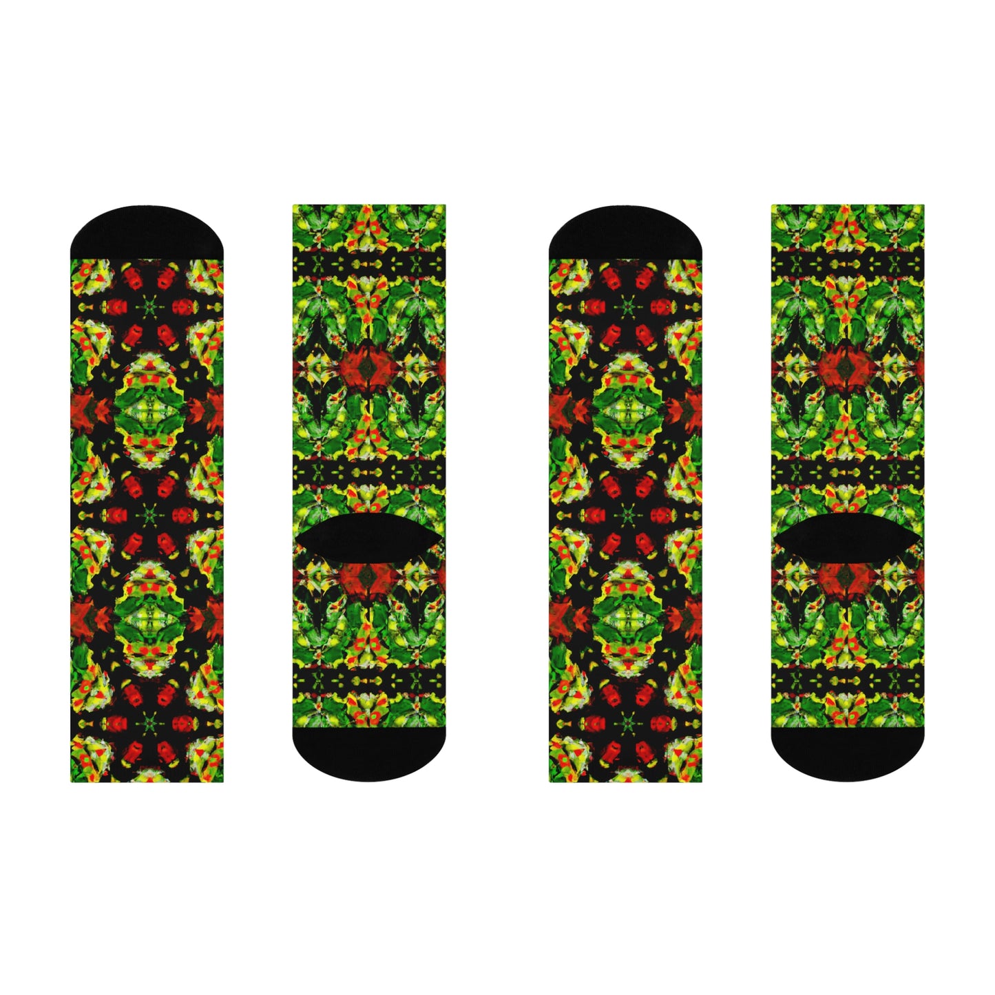 Rasta Star 3 - AI Art - Crew Socks