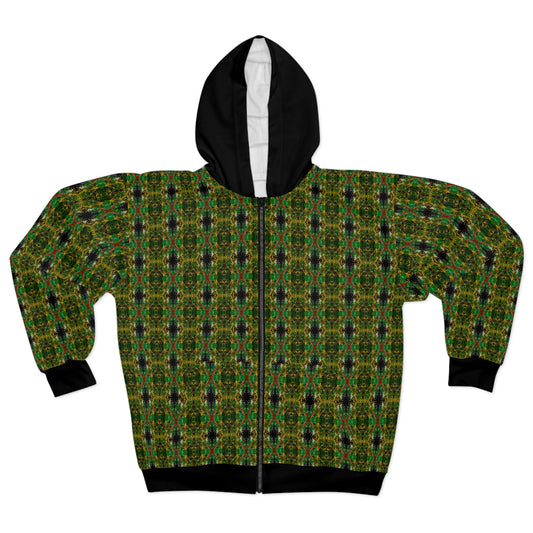 RastaX 1 (Black Hood) - AI Art - Zip Hoodie