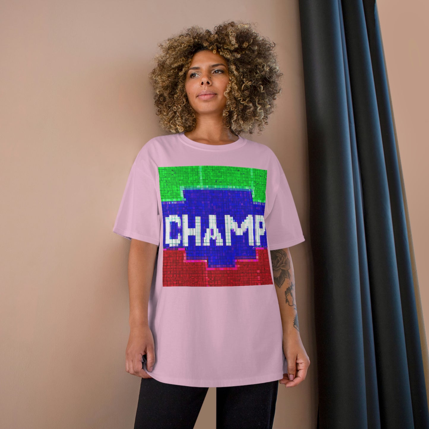 CHAMP (Alt Logo 4 Pixel) - AI Art - Champion T-Shirt