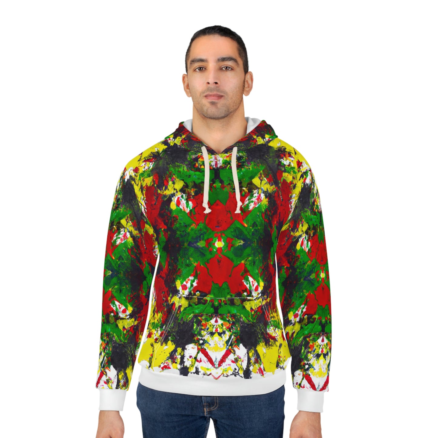 Rasta Acrylic Splatter 3 - AI Art - Pullover Hoodie