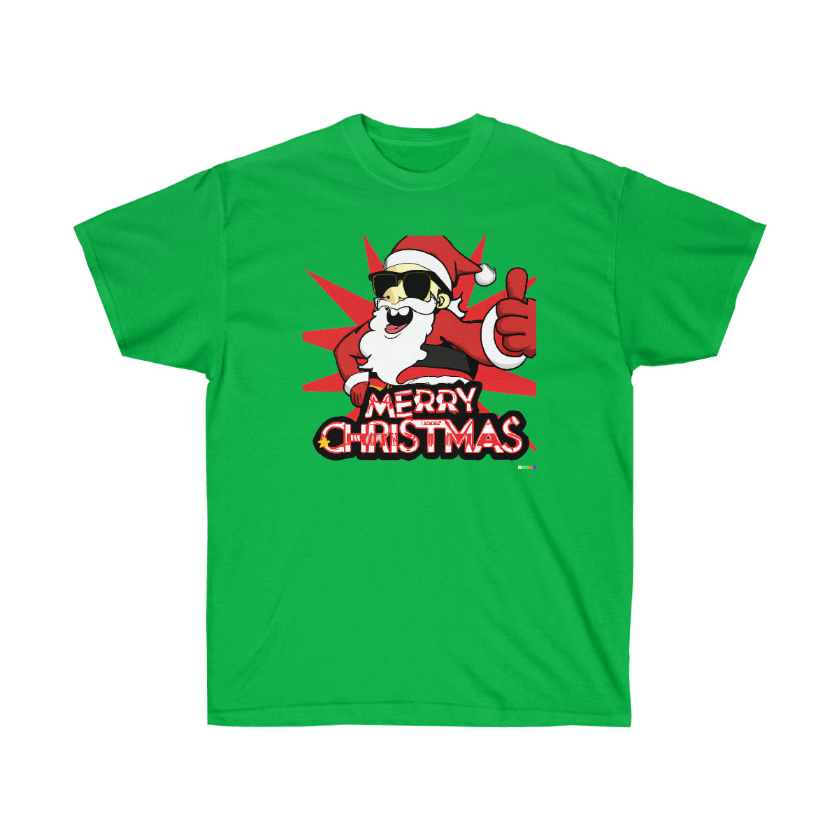 Santa Claus Cool Guy "Merry Christmas" - AI Cartoon Art - Ultra Cotton Tee