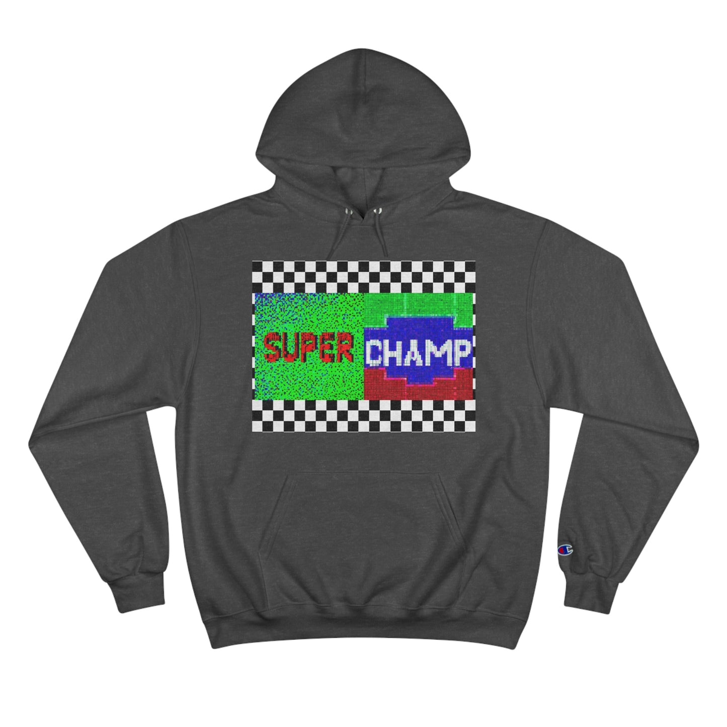 Checkered Flag (SUPER CHAMP Logo 2 8-bit) - Champion Hoodie