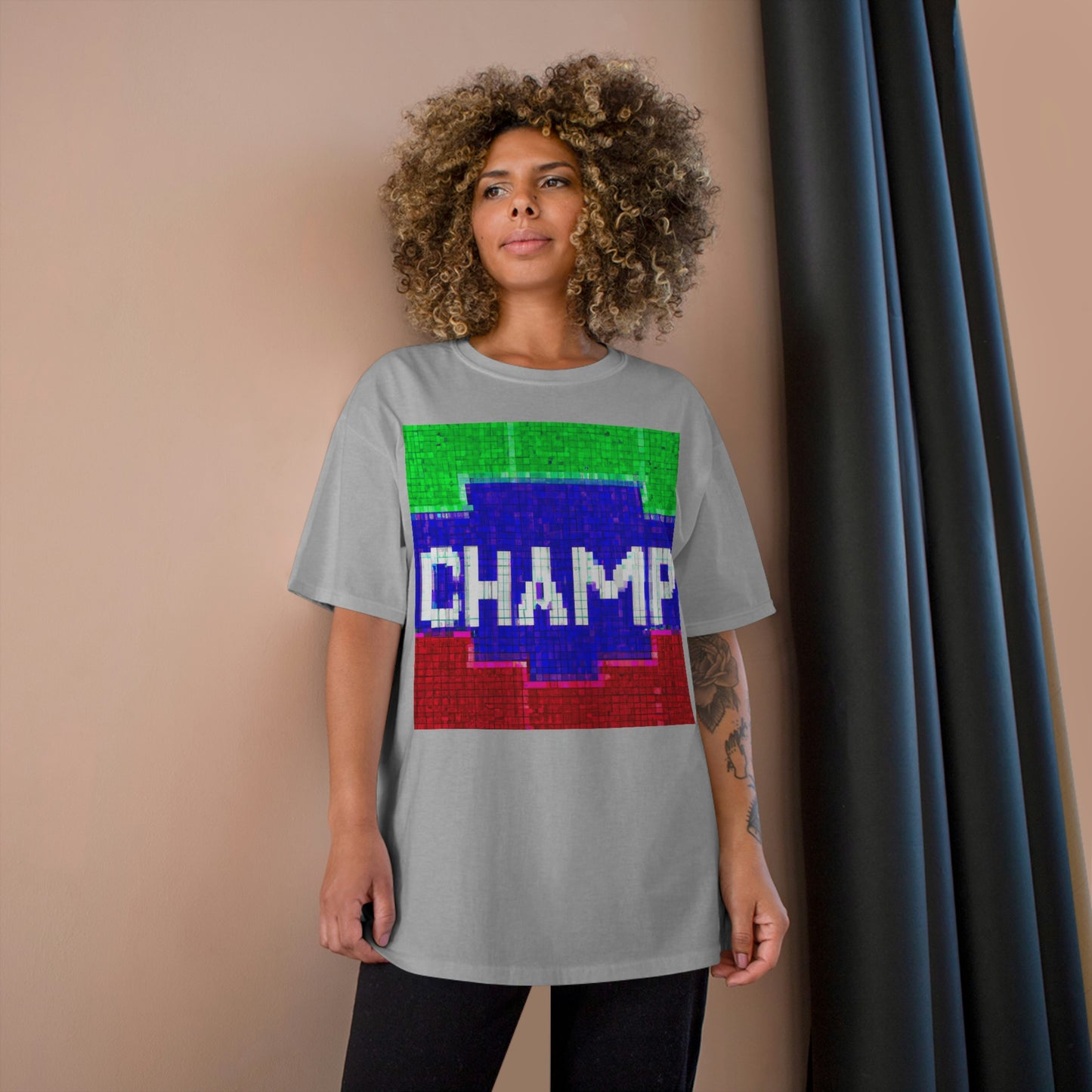 CHAMP (Alt Logo 4 Pixel) - AI Art - Champion T-Shirt