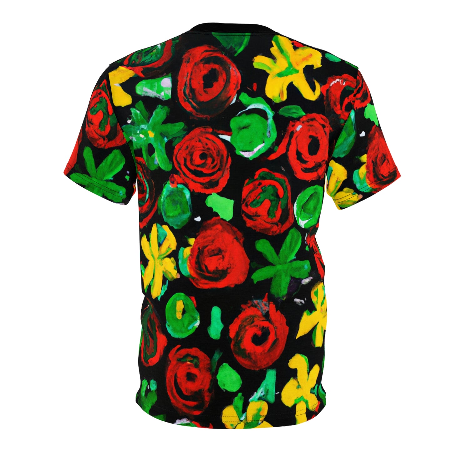 Paintbrush Floral Acrylic - AI Art - T-Shirt