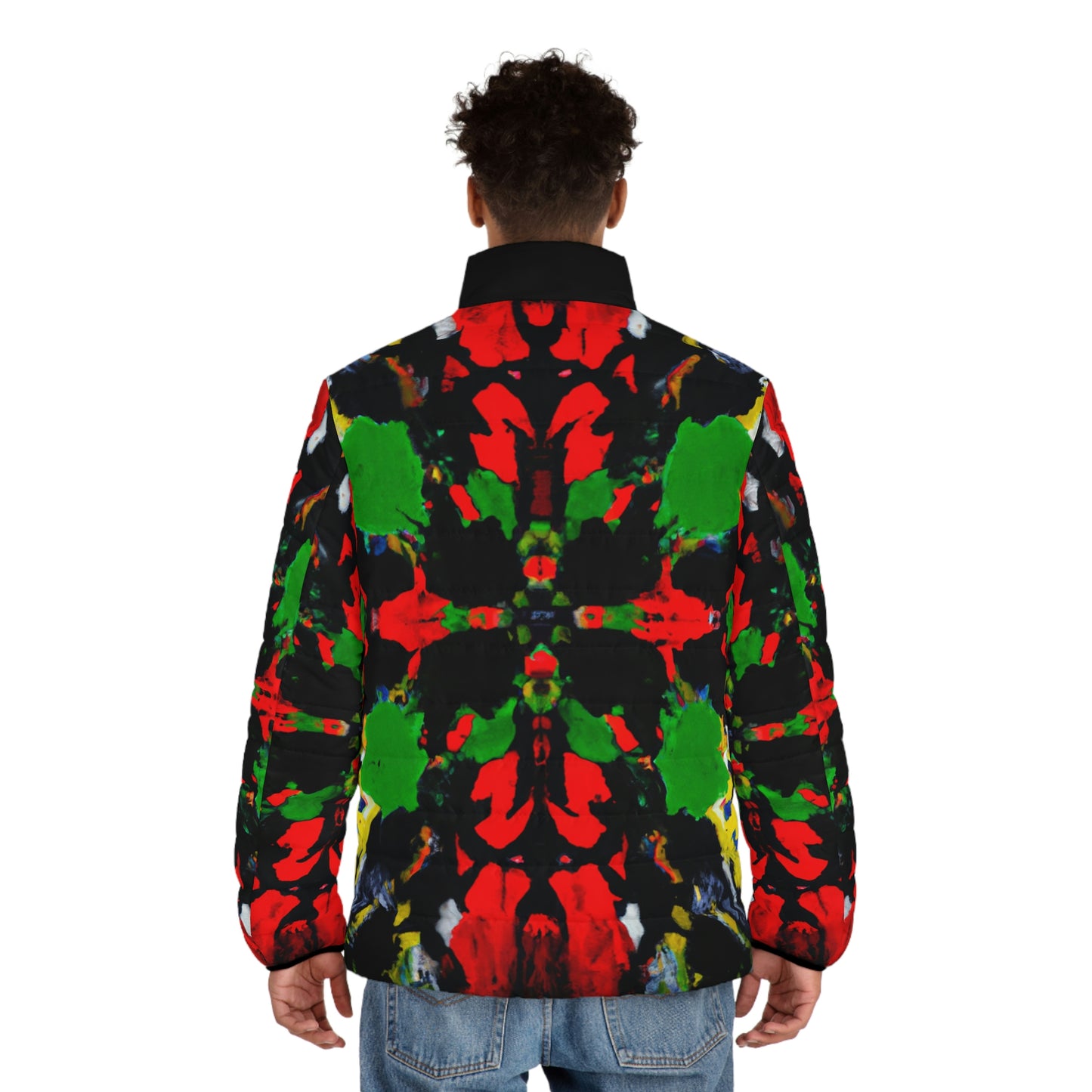 Rasta Quad Symmetry 1 Spaceballer Jacket - AI Art - Men's Puffer Jacket