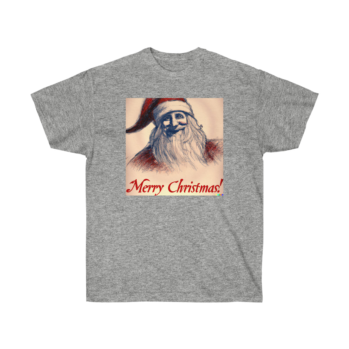 DaVinci Style Sketch of Santa Claus "Merry Christmas" - AI Art - Ultra Cotton Tee