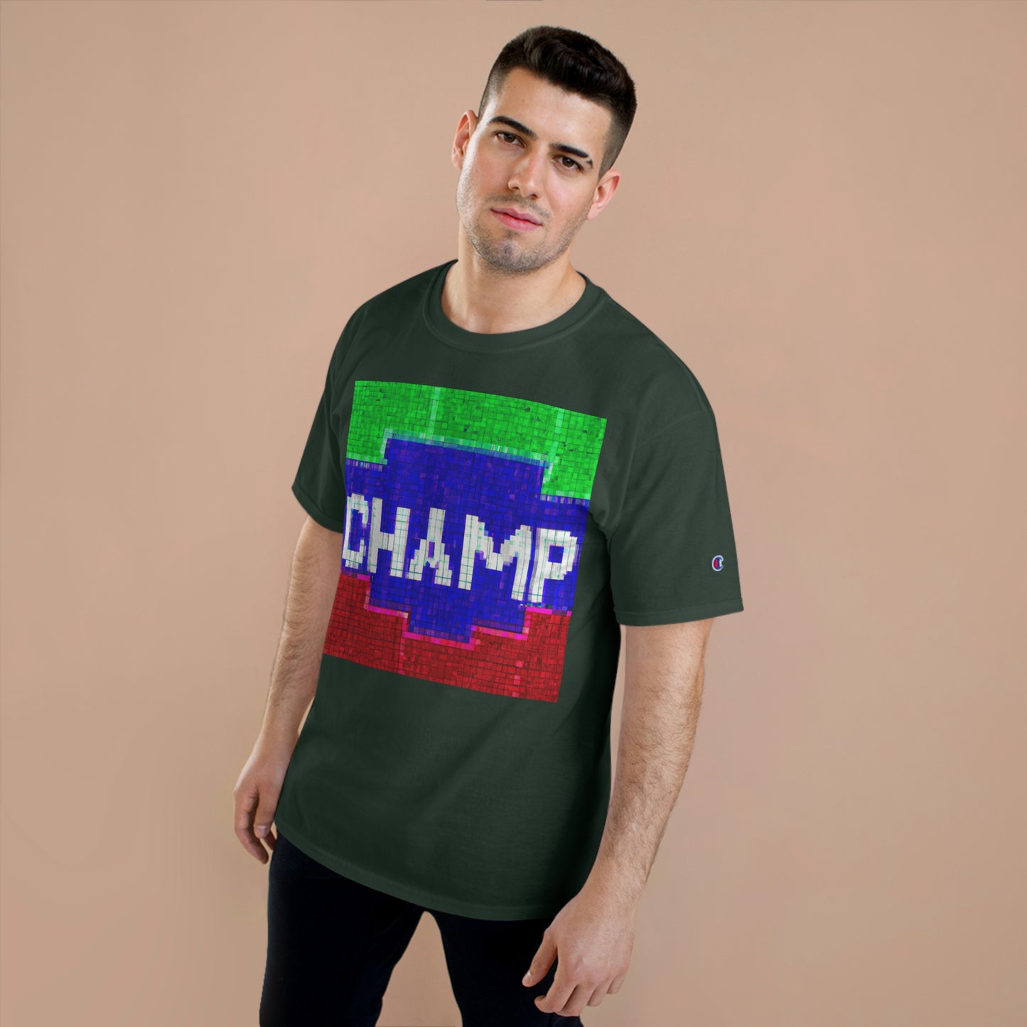 CHAMP (Alt Logo 4 Pixel) - AI Art - Champion T-Shirt