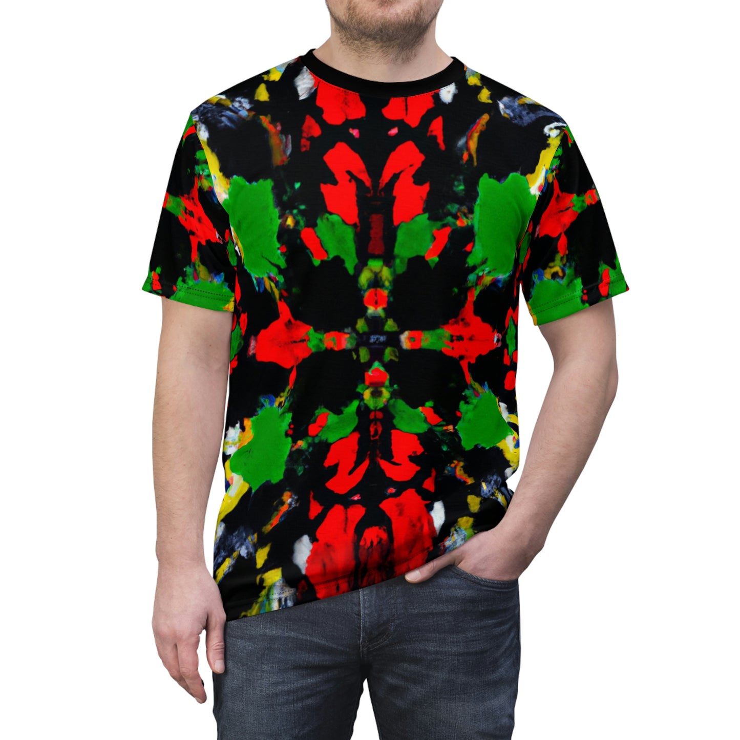 Rasta Quad Symmetry 1 - AI Art - T-Shirt