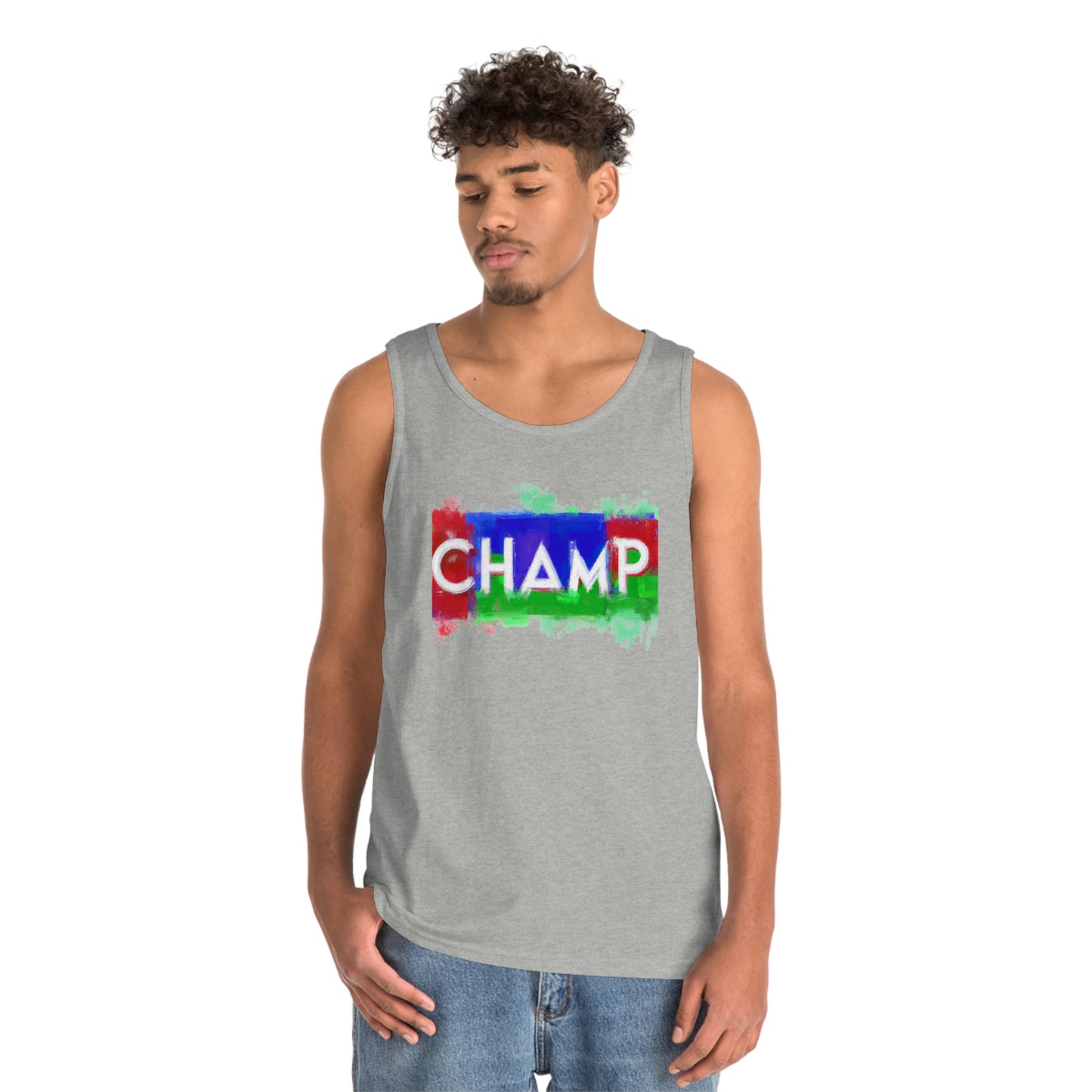 CHAMP 1 (SuperChamp Logo) - AI Art - Gildan Heavy Cotton Tank Top