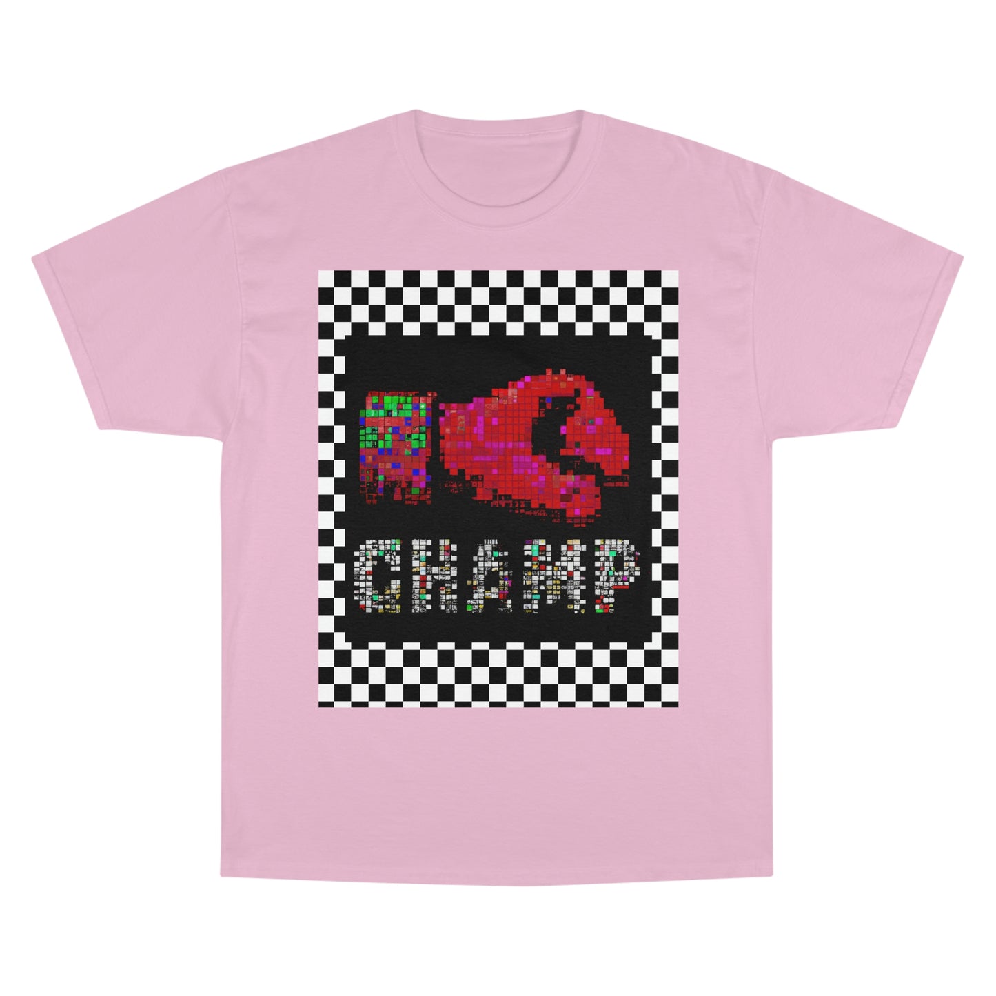 Checkered (CHAMP Logo 3 8-bit Boxing Glove) - Champion T-Shirt