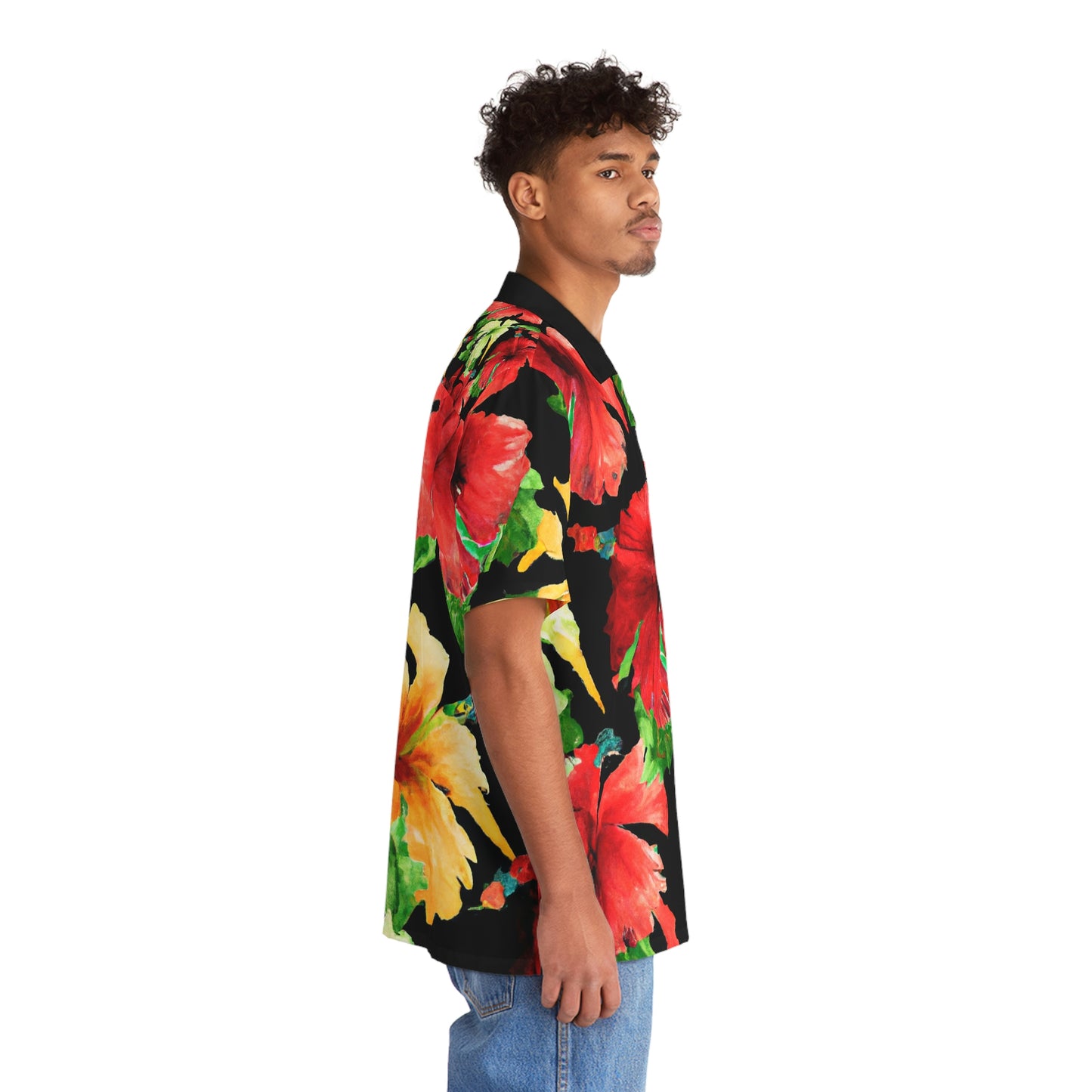 Hibiscus Watercolor 7 - AI Art - Men's Hawaiian Shirt