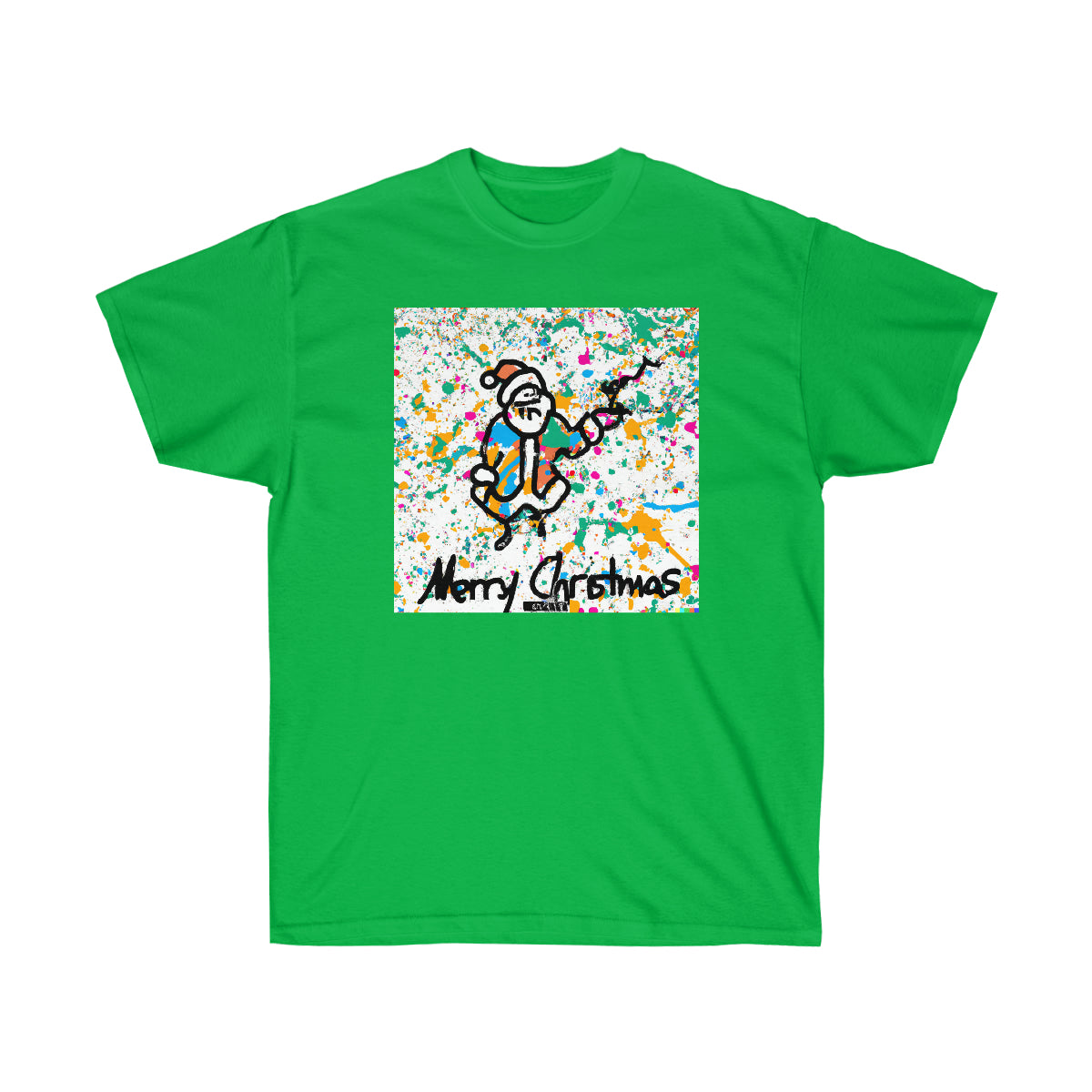 Pollock Style Santa v.3 "Merry Christmas - AI Art - Ultra Cotton Tee