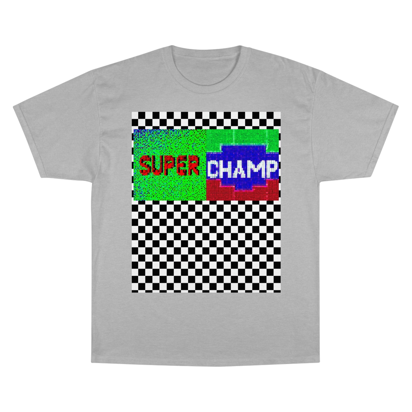 Checkered (SUPER CHAMP Logo 2 8-bit) - Champion T-Shirt