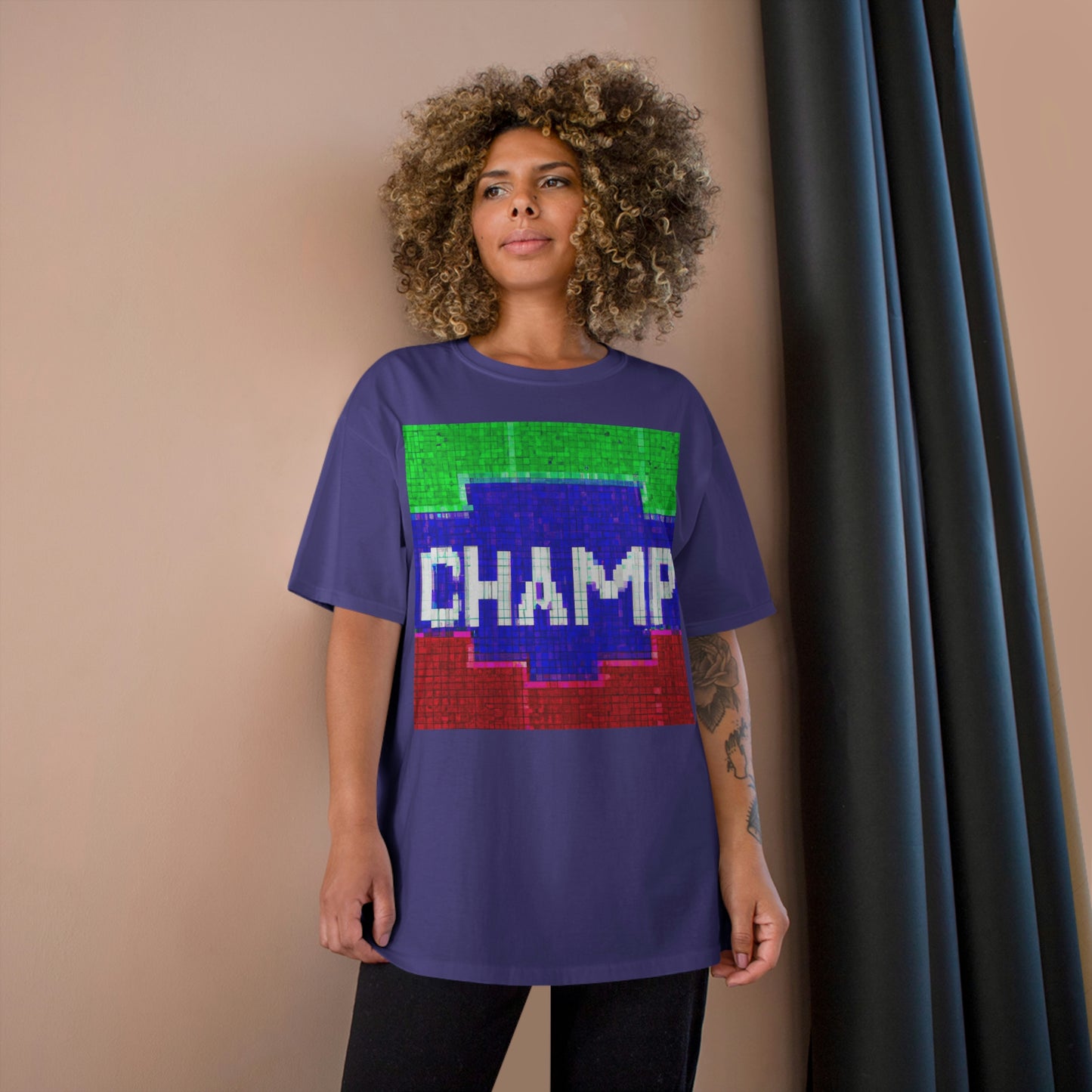 CHAMP (Alt Logo 4 Pixel) - AI Art - Champion T-Shirt