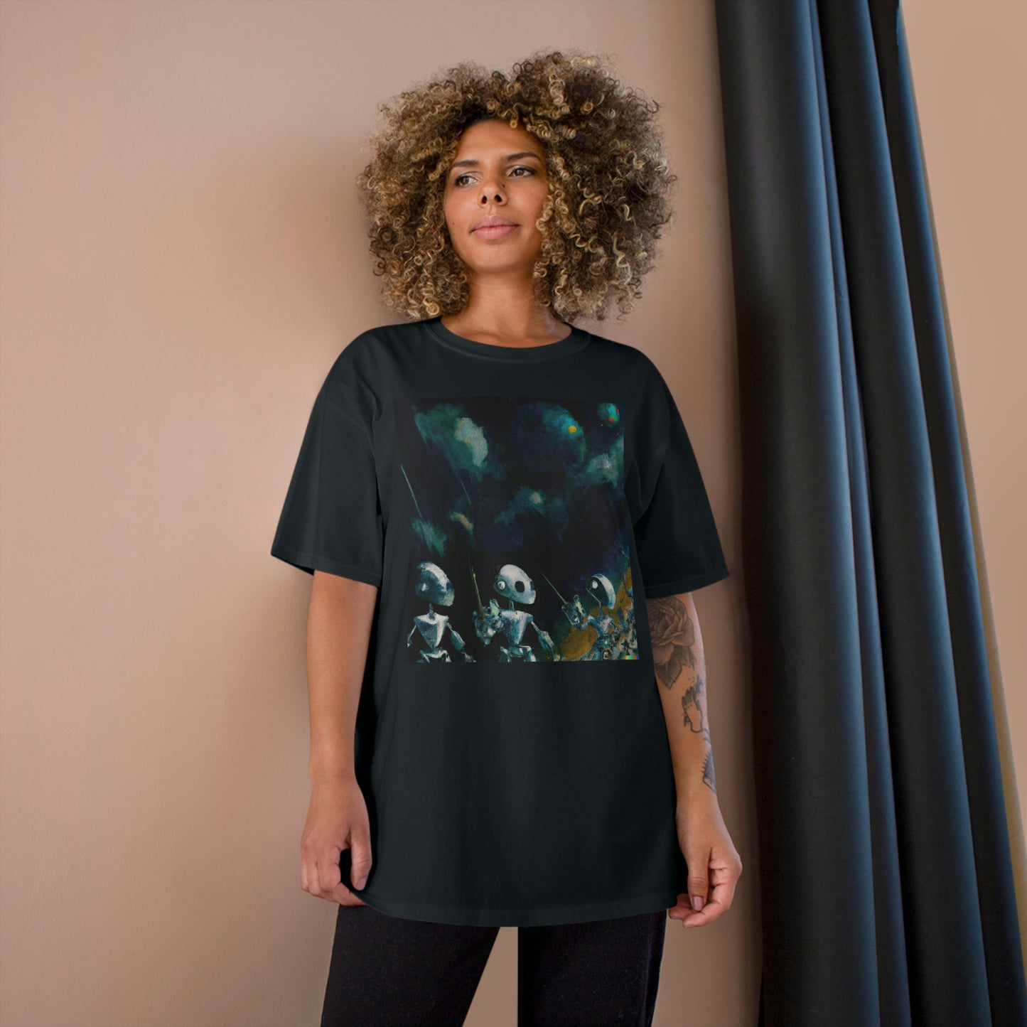 Robots in Space 4 - AI Art - Champion T-Shirt