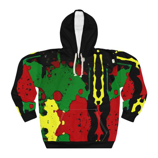 Rasta Acrylic Splatter 2 - AI Art - Pullover Hoodie