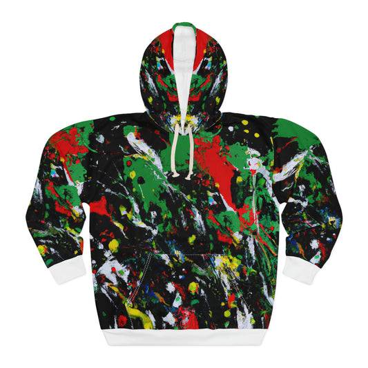 Rasta Acrylic Paint Splatter - AI Art - Pullover Hoodie