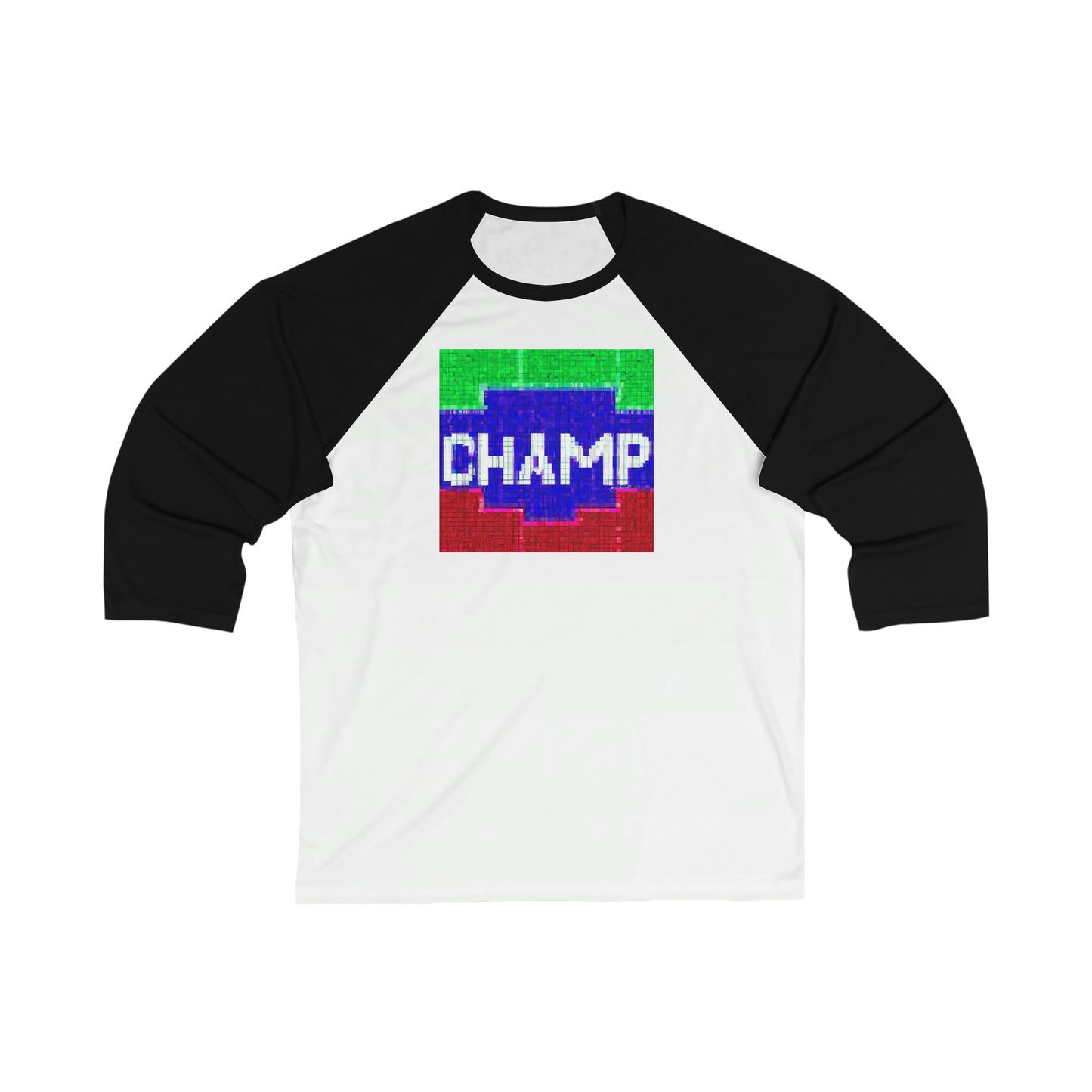 CHAMP (Alt Logo 4 Pixel) - AI Art - 3\4 Sleeve Baseball Tee