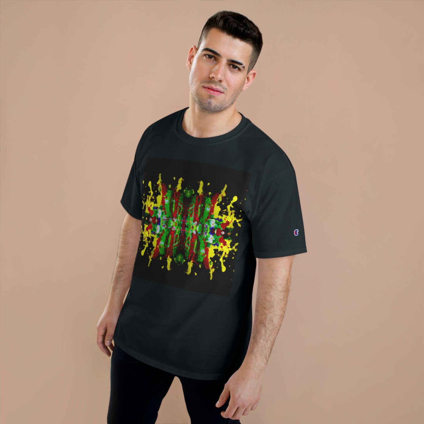 Rasta Acrylic Symmetry W - AI Art - Champion T-Shirt