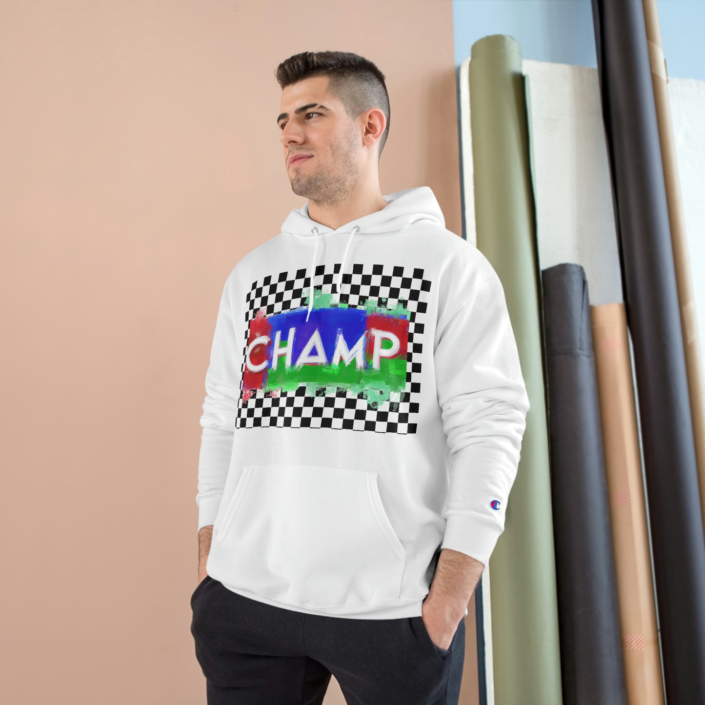 Checkered Flag (CHAMP Logo 1) - Champion Hoodie