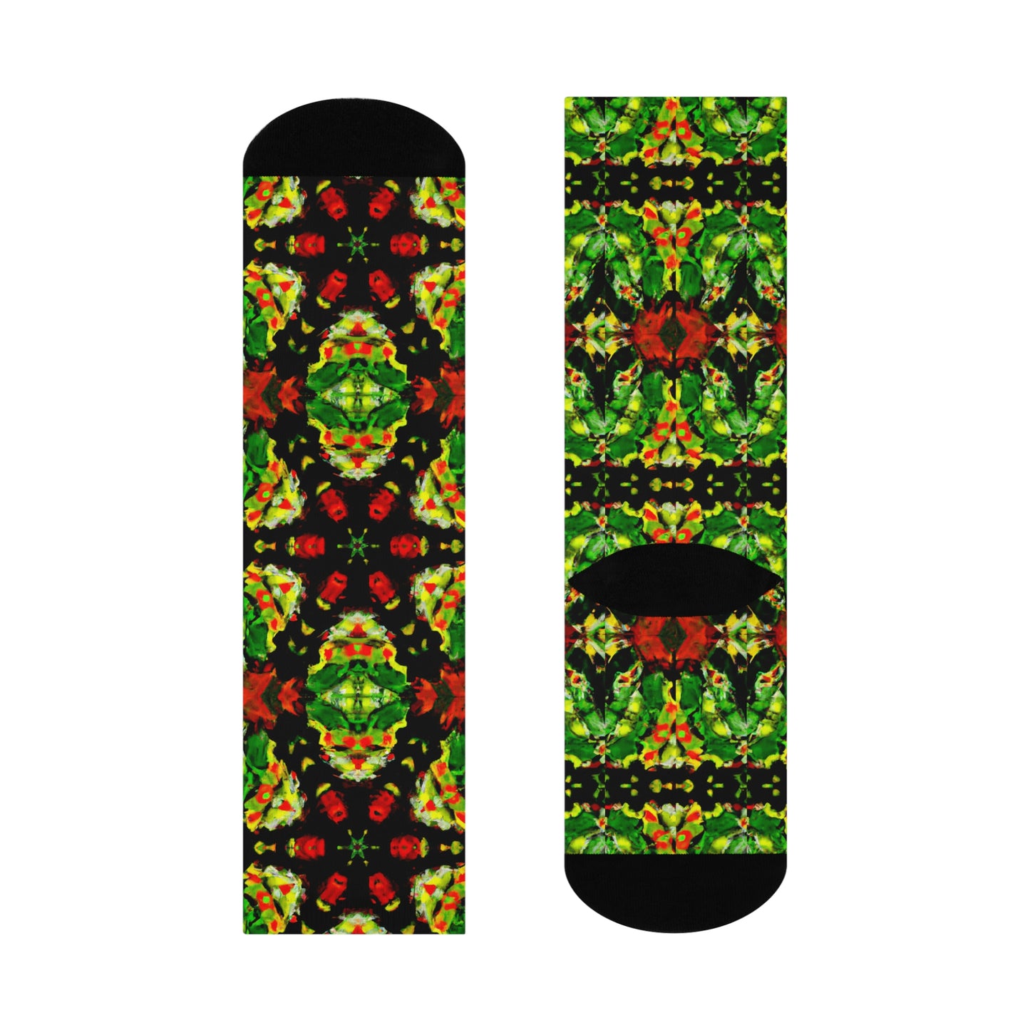 Rasta Star 3 - AI Art - Crew Socks