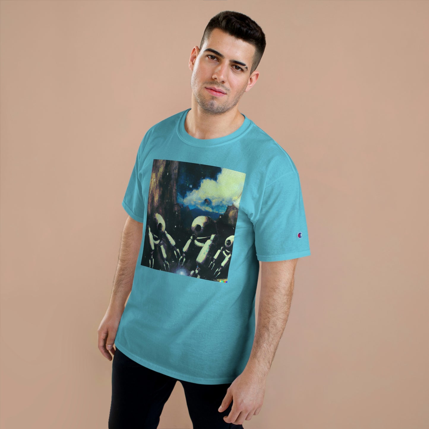 Robots in Space 2 - AI Art - Champion T-Shirt