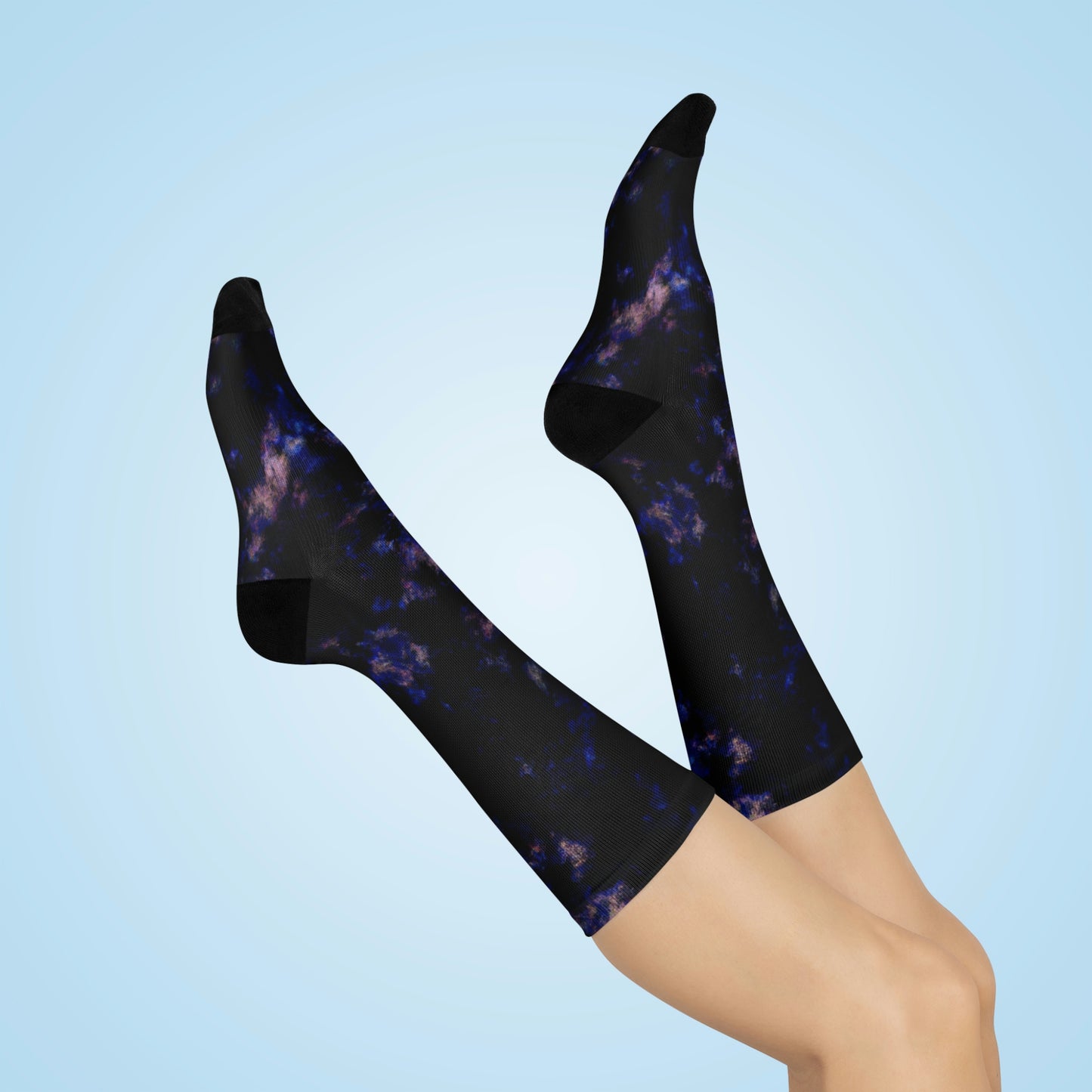 Galactic Camo - AI Art - Cushioned Crew Socks