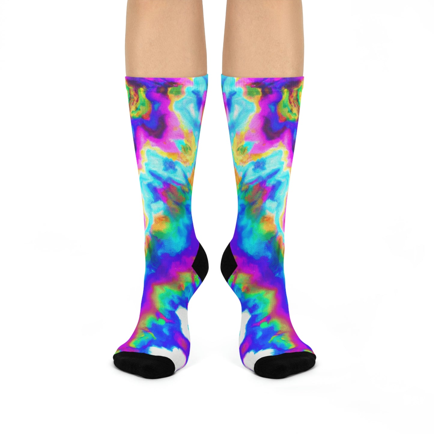 Hyperwave Tie-Dye 3 - AI Art - Crew Socks