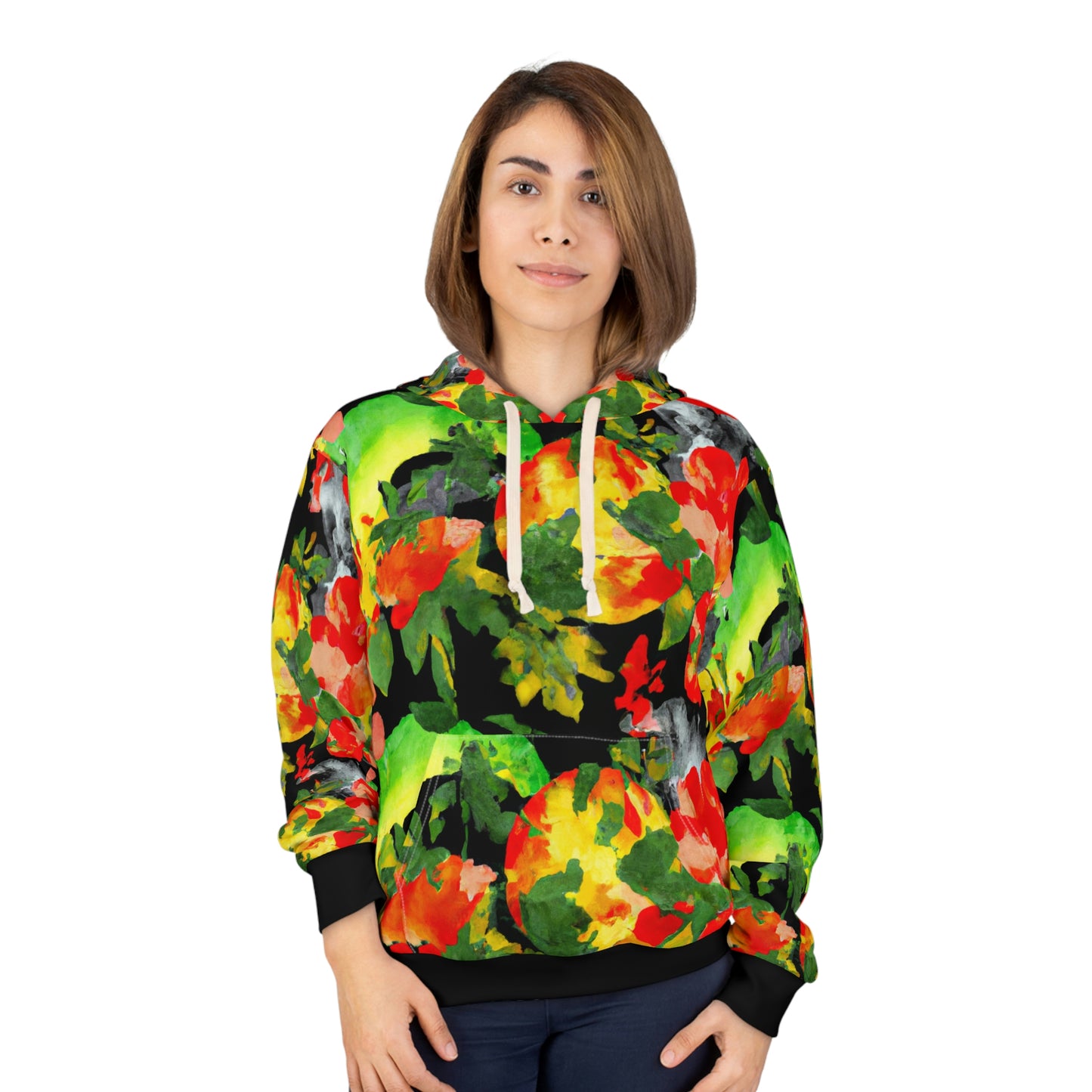 Peach Tree Watercolor - AI Art - Pullover Hoodie