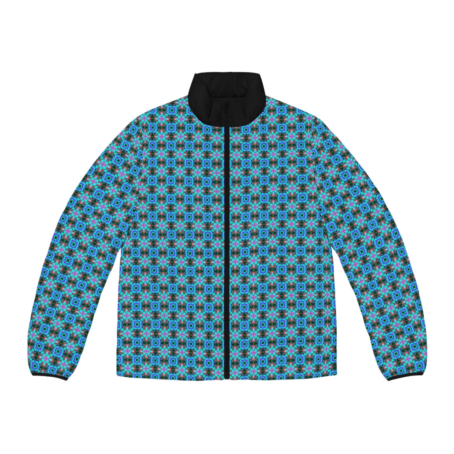 Hyperwave Fractal 1 Spaceballer Jacket - AI Art - Men's Puffer Jacket