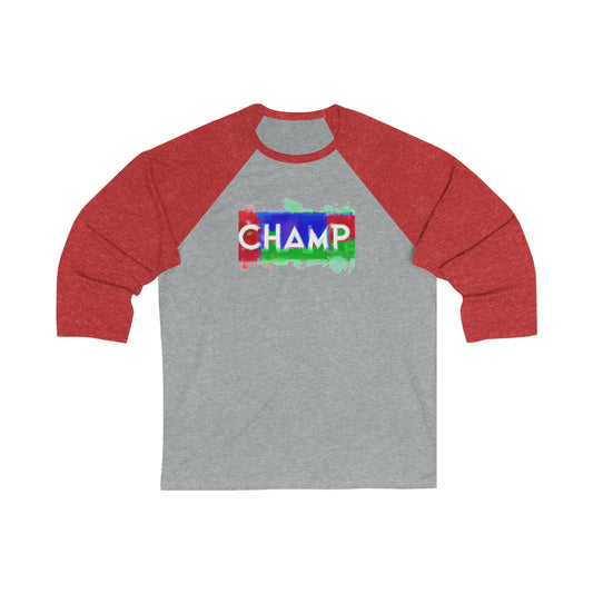 CHAMP (Main Logo) - AI Art - 3\4 Sleeve Baseball Tee