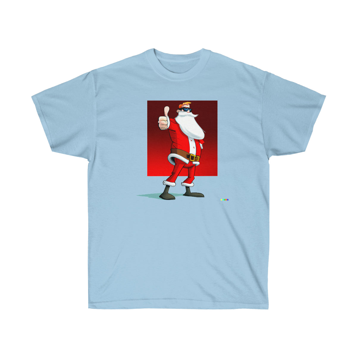 Santa in his 40's (Shades, Thumbs Up) - AI Cartoon Art - Ultra Cotton Tee