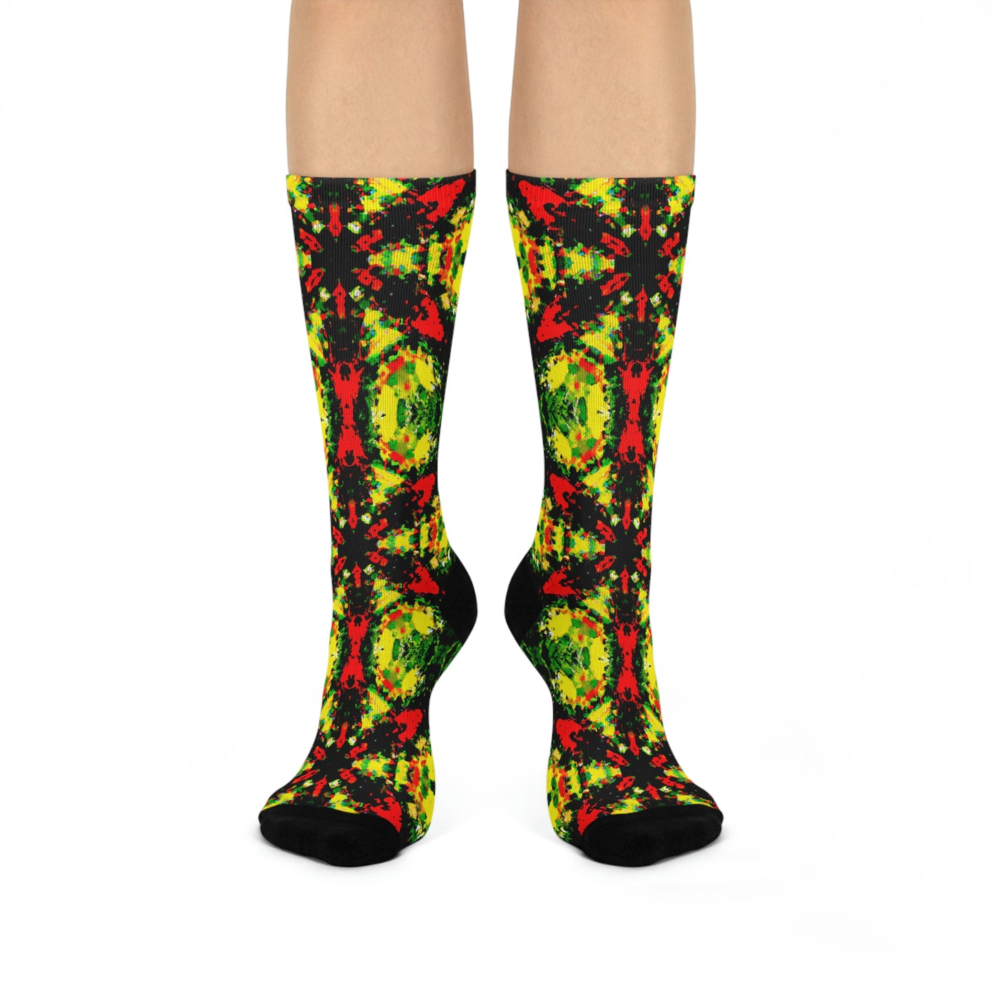 Rasta Star 2 - AI Art - Crew Socks