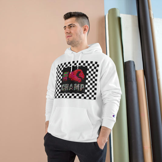 Checkered Flag (CHAMP Logo 3 8-bit Boxing Glove) - Champion Hoodie