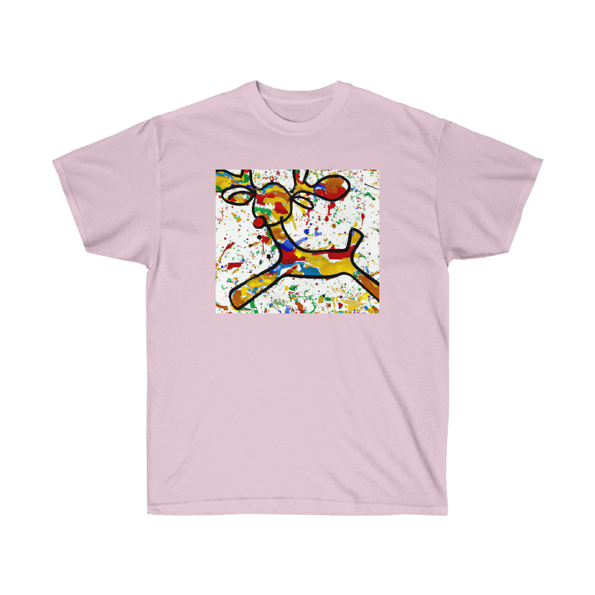 Pollock Style Young Reindeer - AI Art - Ultra Cotton Tee