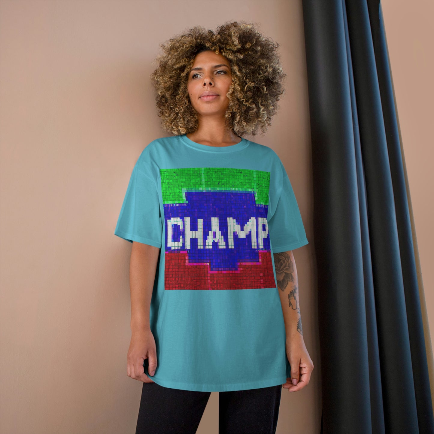 CHAMP (Alt Logo 4 Pixel) - AI Art - Champion T-Shirt