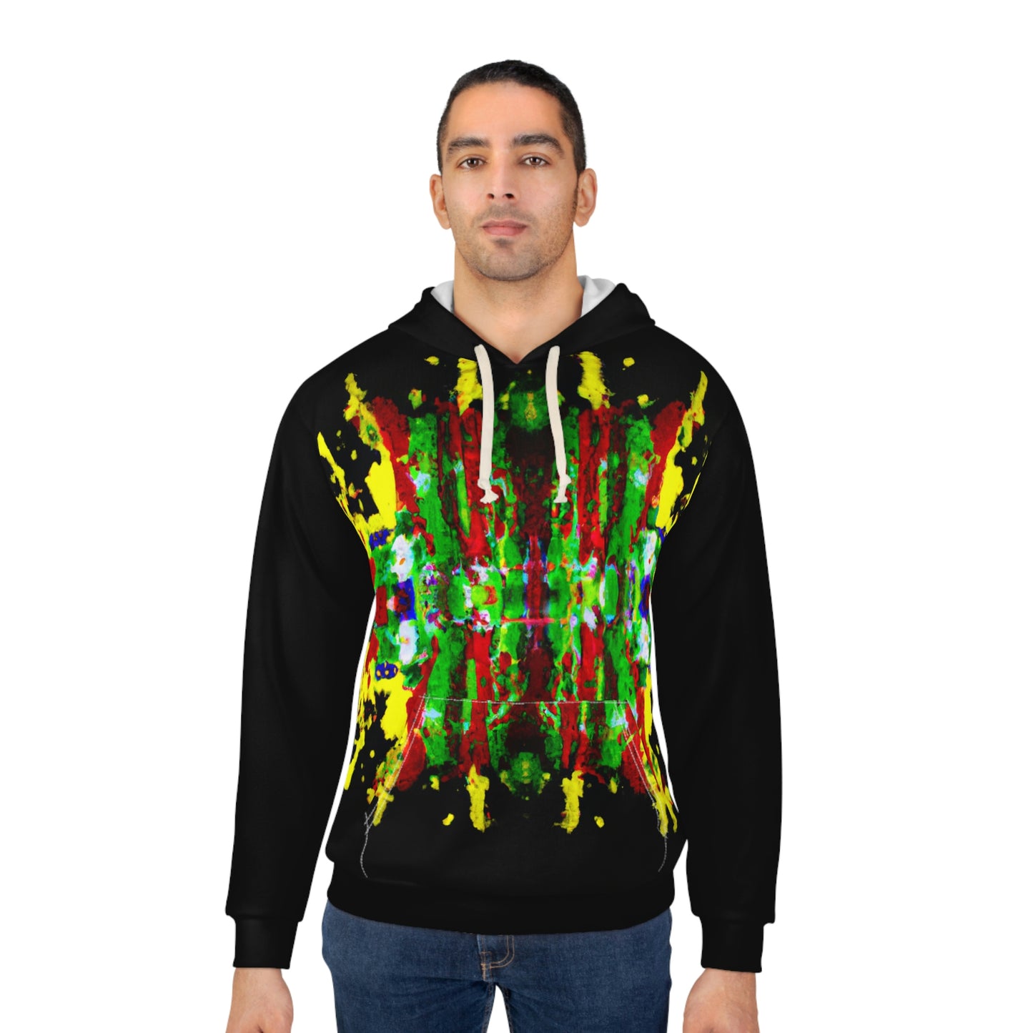 Rasta Acrylic Symmetry W - AI Art - Pullover Hoodie